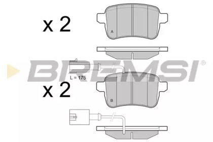 Комплект тормозных колодок BREMSI BP3438