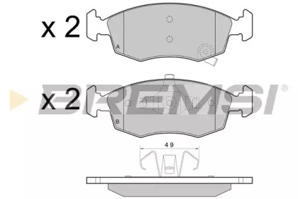 Комплект тормозных колодок BREMSI BP3445