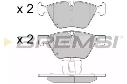 Комплект тормозных колодок BREMSI BP3488