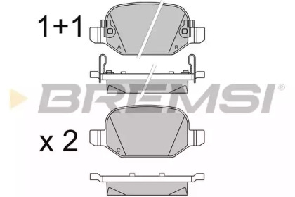 Комплект тормозных колодок BREMSI BP3524