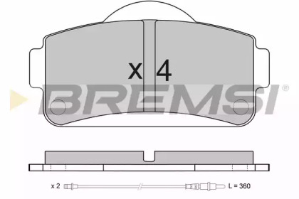 Комплект тормозных колодок BREMSI BP3663