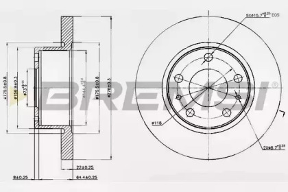 Тормозной диск BREMSI DB0194S