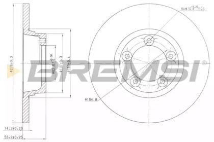 Тормозной диск BREMSI DBA065S