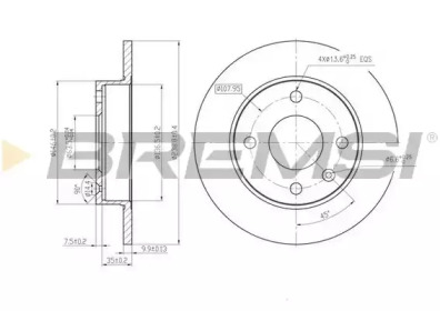 Тормозной диск BREMSI DBA208S