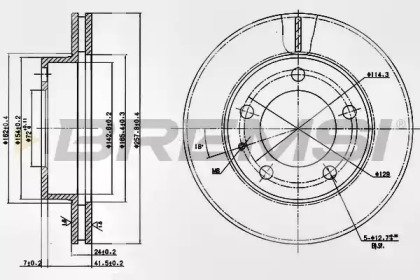 Тормозной диск BREMSI DBA496V