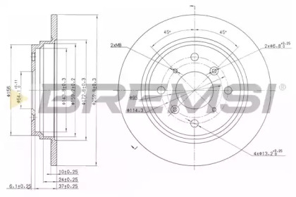 Тормозной диск BREMSI DBA512S