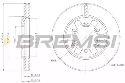 Тормозной диск BREMSI DBA626V