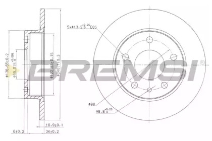 Тормозной диск BREMSI DBA818S