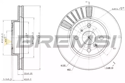 Тормозной диск BREMSI DBA881V