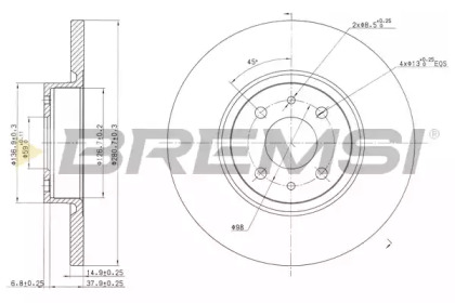 Тормозной диск BREMSI DBB070S