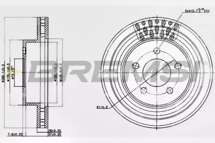 Тормозной диск BREMSI DBB184V