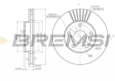 Тормозной диск BREMSI DBB216V