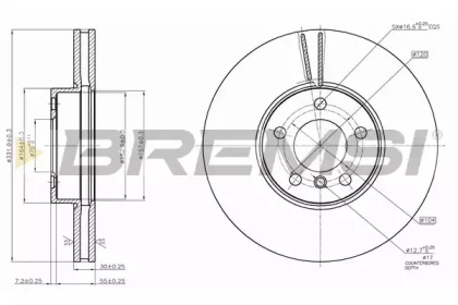 Тормозной диск BREMSI DBB714V