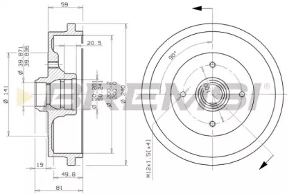 Тормозный барабан BREMSI DR5244