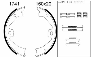 Комлект тормозных накладок BSF 01741K