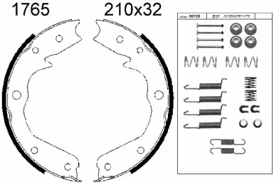 Комлект тормозных накладок BSF 01765K