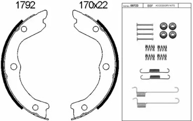 Комлект тормозных накладок BSF 01792K