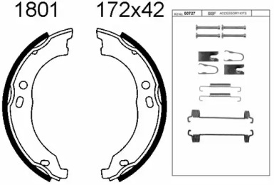 Комлект тормозных накладок BSF 01801K