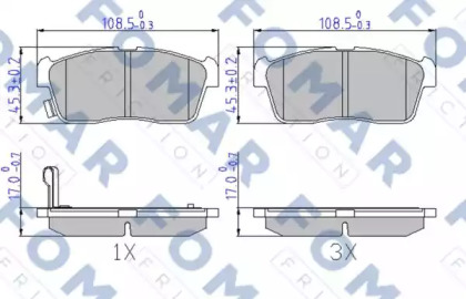 Комплект тормозных колодок FOMAR Friction FO 603681