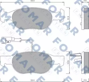 Комплект тормозных колодок FOMAR Friction FO 624381