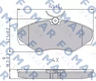 Комплект тормозных колодок FOMAR Friction FO 692681