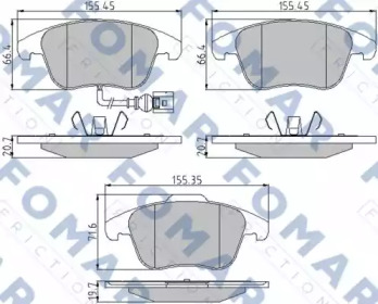 Комплект тормозных колодок FOMAR Friction FO 862081