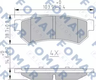 Комплект тормозных колодок FOMAR Friction FO 887683