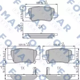 Комплект тормозных колодок FOMAR Friction FO 896881