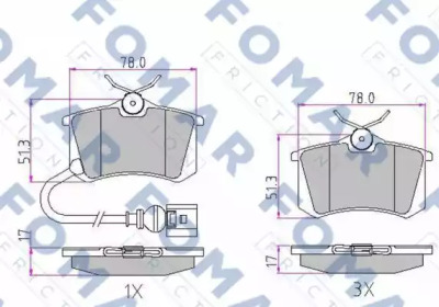 Комплект тормозных колодок FOMAR Friction FO 920181