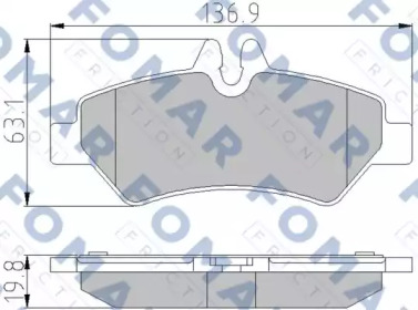 Комплект тормозных колодок FOMAR Friction FO 921381