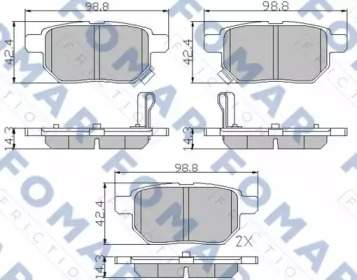 Комплект тормозных колодок FOMAR Friction FO 933481