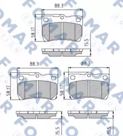 Комплект тормозных колодок FOMAR Friction FO 935181