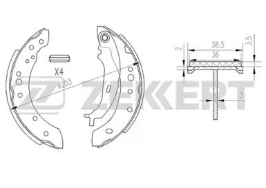 Комлект тормозных накладок ZEKKERT BK-4053