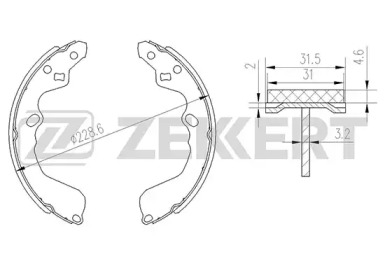 Комлект тормозных накладок ZEKKERT BK-4127