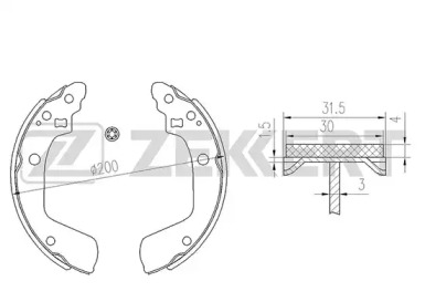 Комлект тормозных накладок ZEKKERT BK-4151