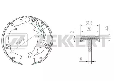 Комлект тормозных накладок ZEKKERT BK-4160