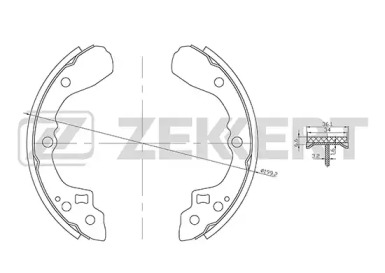 Комлект тормозных накладок ZEKKERT BK-4250