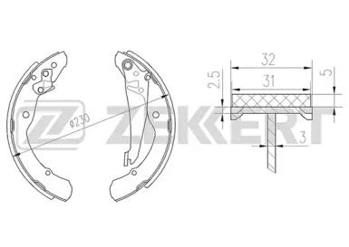 Комлект тормозных накладок ZEKKERT BK-4380