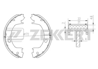 Комлект тормозных накладок ZEKKERT BK-4452