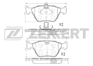 Комплект тормозных колодок ZEKKERT BS-1102