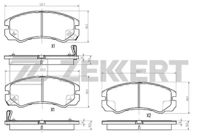 Комплект тормозных колодок ZEKKERT BS-1111