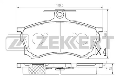 Комплект тормозных колодок ZEKKERT BS-1115