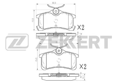 Комплект тормозных колодок ZEKKERT BS-1147