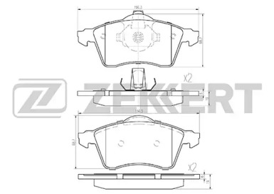 Комплект тормозных колодок ZEKKERT BS-1157