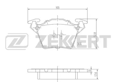 Комплект тормозных колодок ZEKKERT BS-1160