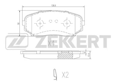 Комплект тормозных колодок ZEKKERT BS-1228