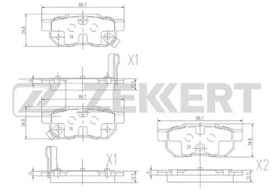 Комплект тормозных колодок ZEKKERT BS-1259