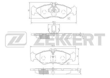 Комплект тормозных колодок ZEKKERT BS-1280