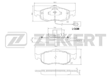 Комплект тормозных колодок ZEKKERT BS-1620