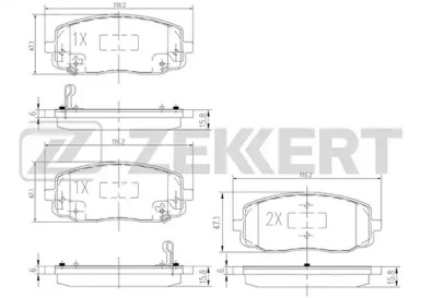 Комплект тормозных колодок ZEKKERT BS-1790